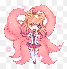 Star Guardian Ahri Chibi Png Image With - Star Guardian Ahri Chibi Transparent,Ahri Transparent