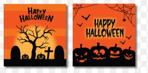 Halloween Banner Party Pumpkin Vectors - Happy Spooky png