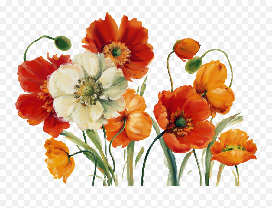 Png V - Painting Of Poppies,Painted Flowers Png