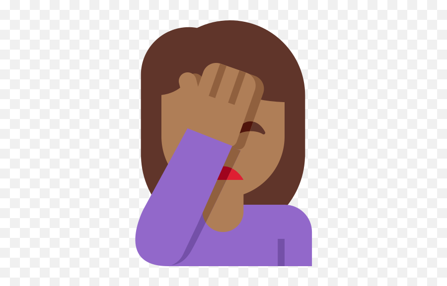 Person Facepalming Emoji With Medium - Dark Skin Tone Meaning Transparent Background Facepalm Emoji Transparent Png,Praying Hands Emoji Png
