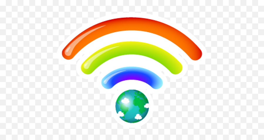 Wi - Fi Rainbow Sticker Mania Vertical Png,Rainbow Facebook Icon