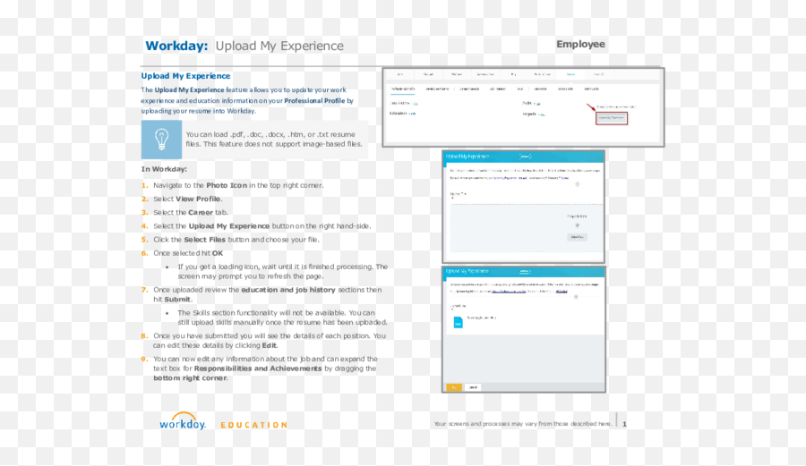 Upload My Experience - Workday Upload My Experience Png,Workday Icon File