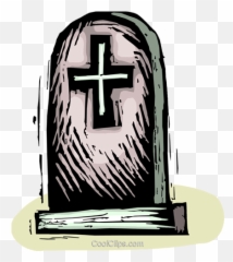 Gravestone Royalty Free Vector Clip Art Illustration - Grabstein Mit Kreuz Clipart Png,Gravestone Transparent