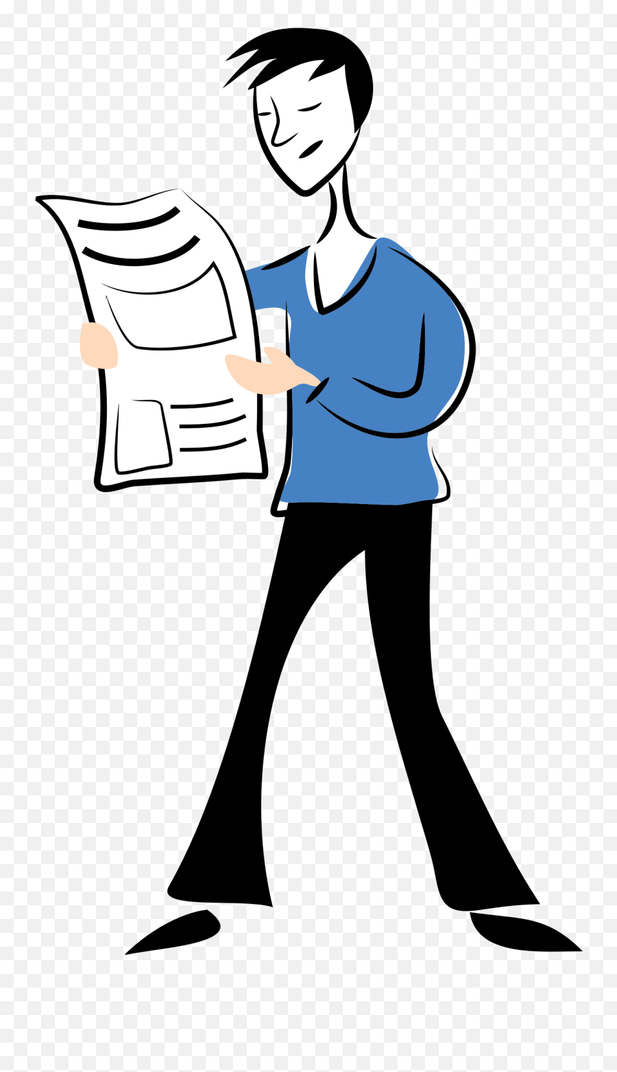 Man Reading Newspaper Clip Art 101 - Reading Newspaper Clipart Png Transparent,Newspaper Clipart Png