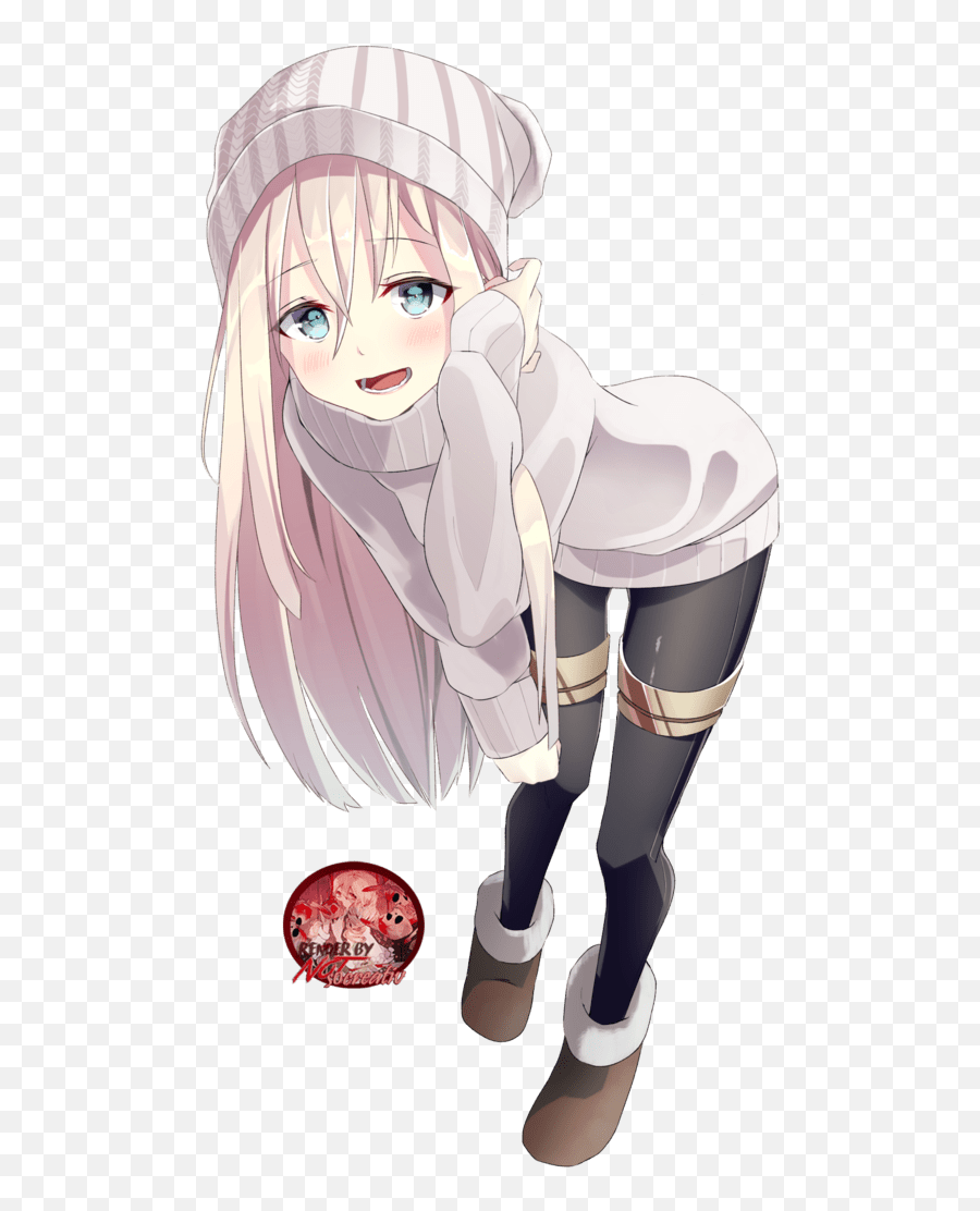 Winter Anime Girl Png - 600x1059 Png Clipart Download Blonde Hair Anime Girl,Anime Girl Transparent Png