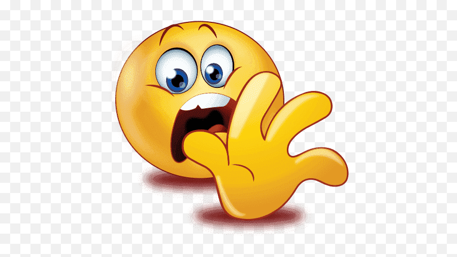 Gradient Scared Emoji Png Free Download - Stop Hand Sign Emoji,Scared Face Png