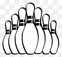 Bowling Pins Coloring Page - Clipart Black And White png