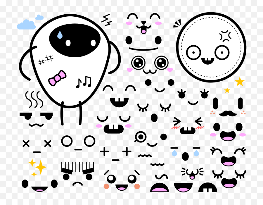 Download Free Png Japanese Cute Faces - Cute Japanese Cartoon Faces,Cute Face Png