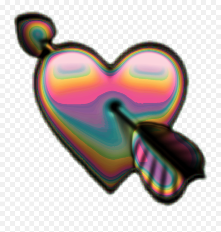Holo Holographic Heart Hearts Arrow - Heart With A Arrow Emoji Png,Arrow Emoji Png