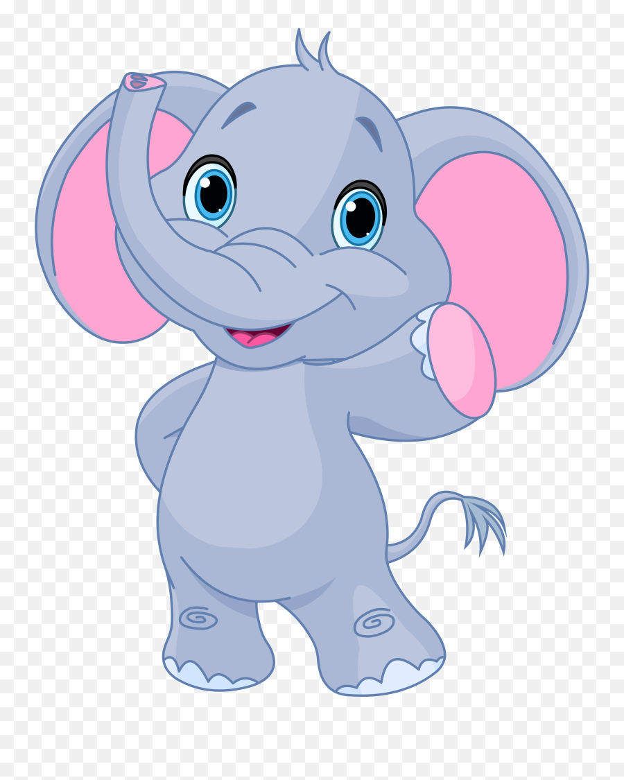 Baby Elephant White Clip Art - Cartoon Elephant Png,White Elephant Png