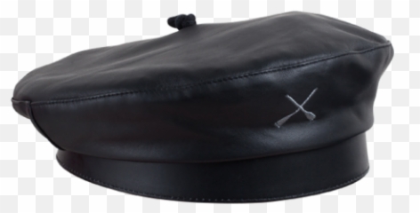 Beret Black Leather Waxy - Briefcase Png,Beret Png