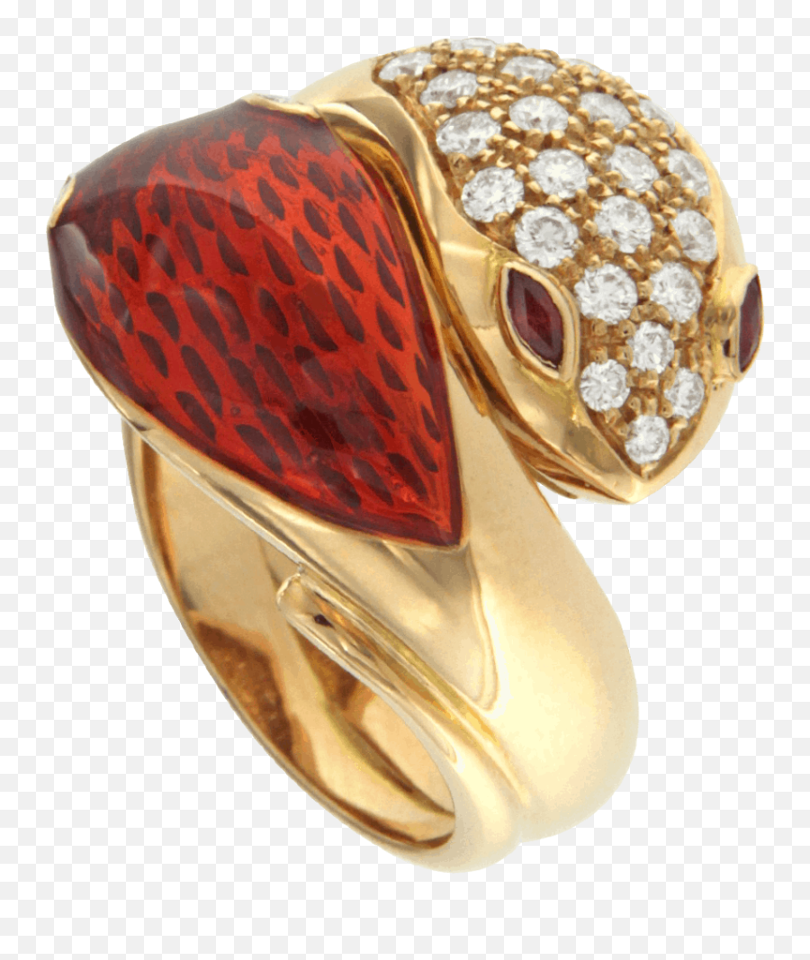 70u0027s Snake Ring In Rose Gold With Ancient Enamel Work - Solid Png,Gucci Icon Rings