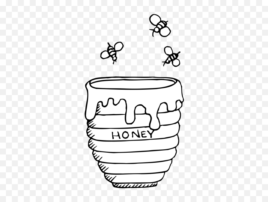 Bees Around A Honey Pot Clip Art - Vector Clip Winnie The Pooh Honey Drawing Png,Honey Jar Png