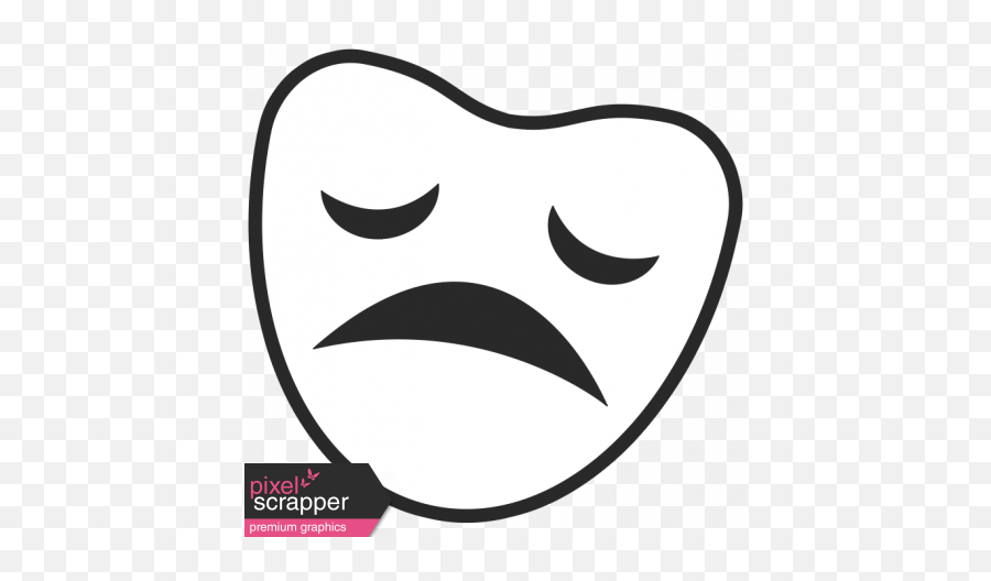 Art School Sticker Sad Face 2 Graphic By Marisa Lerin - Clip Art Png,Sad Face Transparent