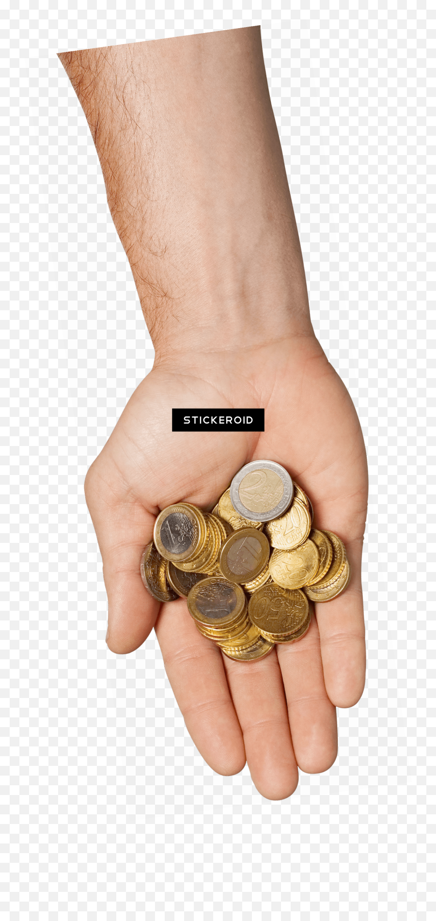 Download Hd Hand Holding Coins Transparent Png Image - Portable Network Graphics,Hand Holding Png