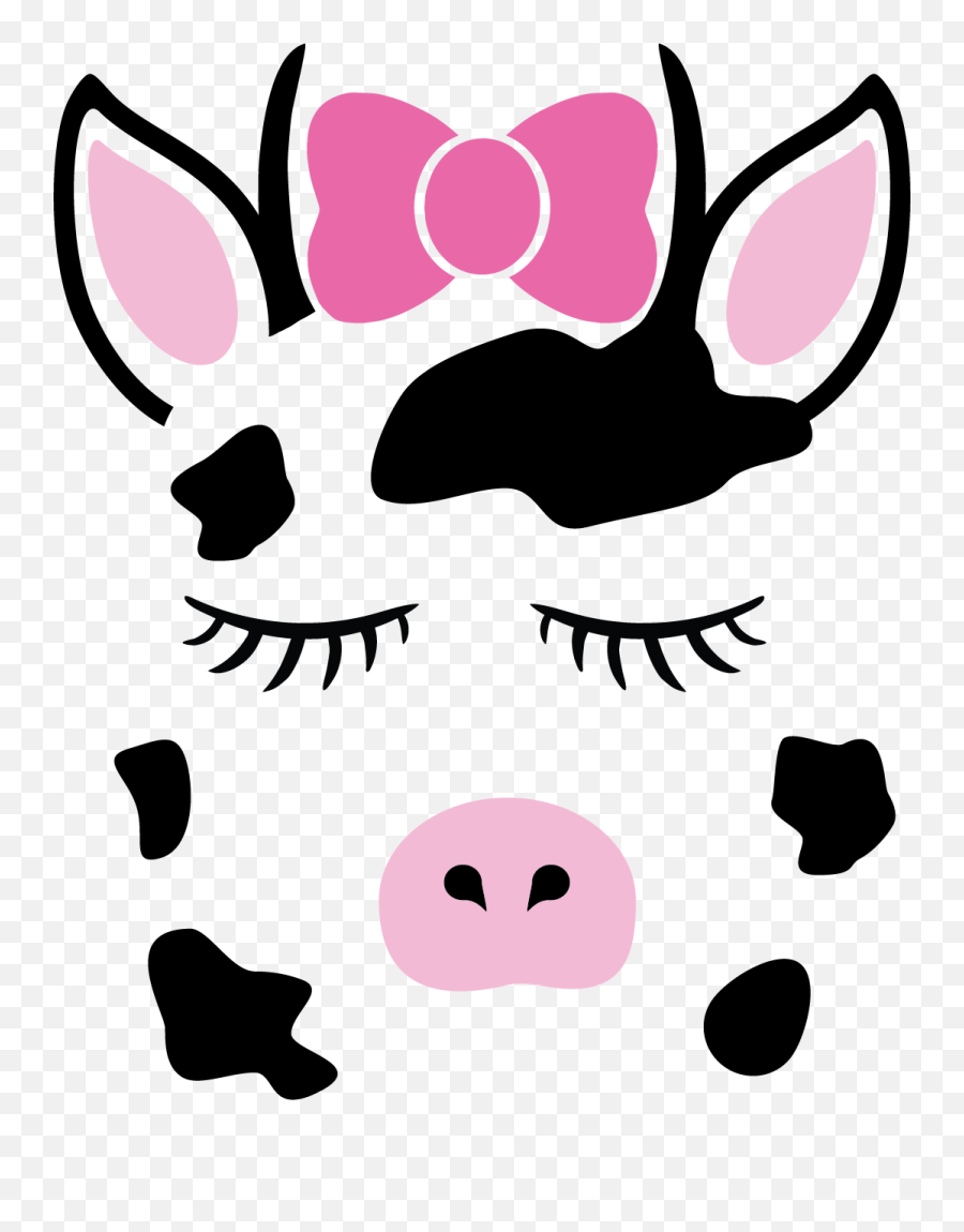 Cute Animal Face Vinyl Decals - Cow Face Images Clipart Cute Cow Face ...