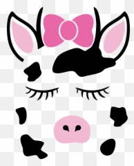 Cute Animal Face Vinyl Decals - Cow Face Images Clipart Cute Cow Face Clipart Png,Cow Emoji Png