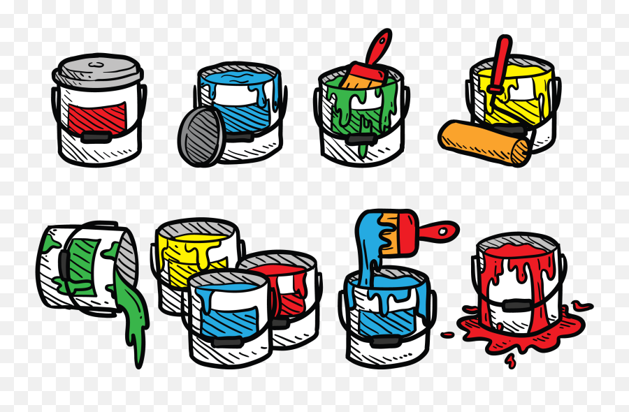 Paint Pot Icons Vector - Download Free Vectors Clipart Pote De Tinta Desenho Png,Paint Streak Png