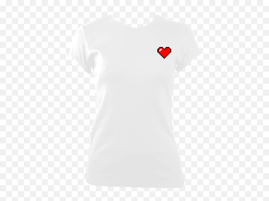 Pixel Heart White Tee Png