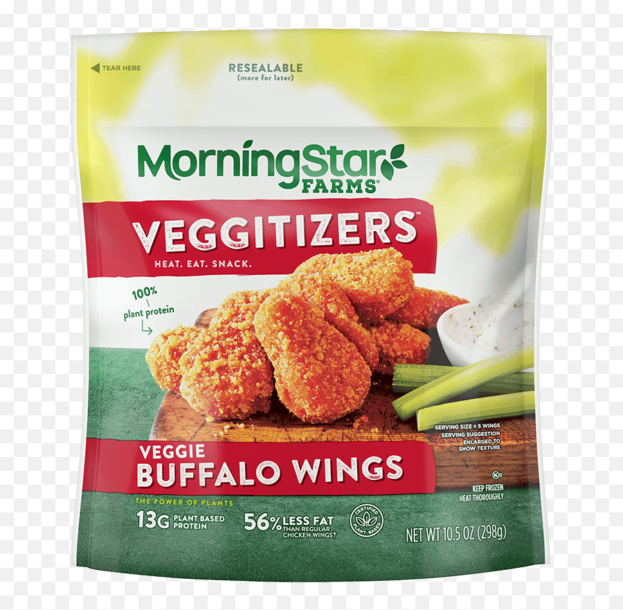 Morningstar Farms Buffalo Veggie Wings - Morningstar Farms Veggie Classics Popcorn Png,Buffalo Wings Png