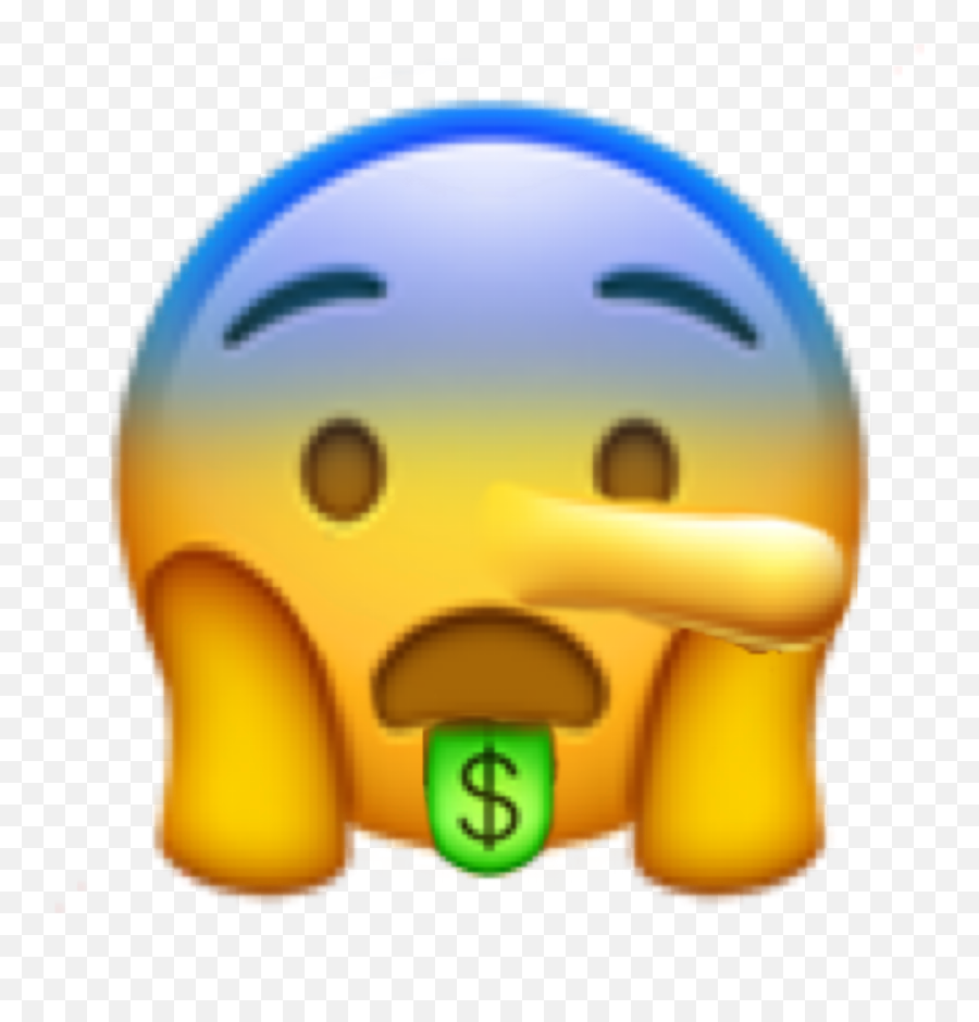 Emoji Money Lying Worried Freetoedit - Cartoon Png,Worried Emoji Png