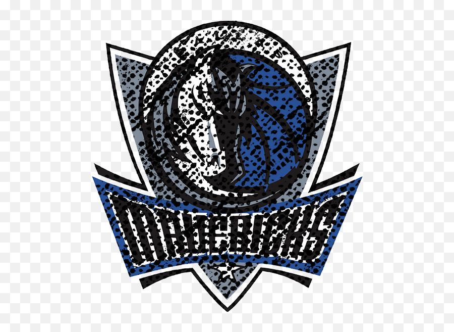 Dallas Mavericks 2001 Present Primary Logo Distressed - Dallas Mavericks Logo Sticker Png,Portland Trail Blazers Logo Png