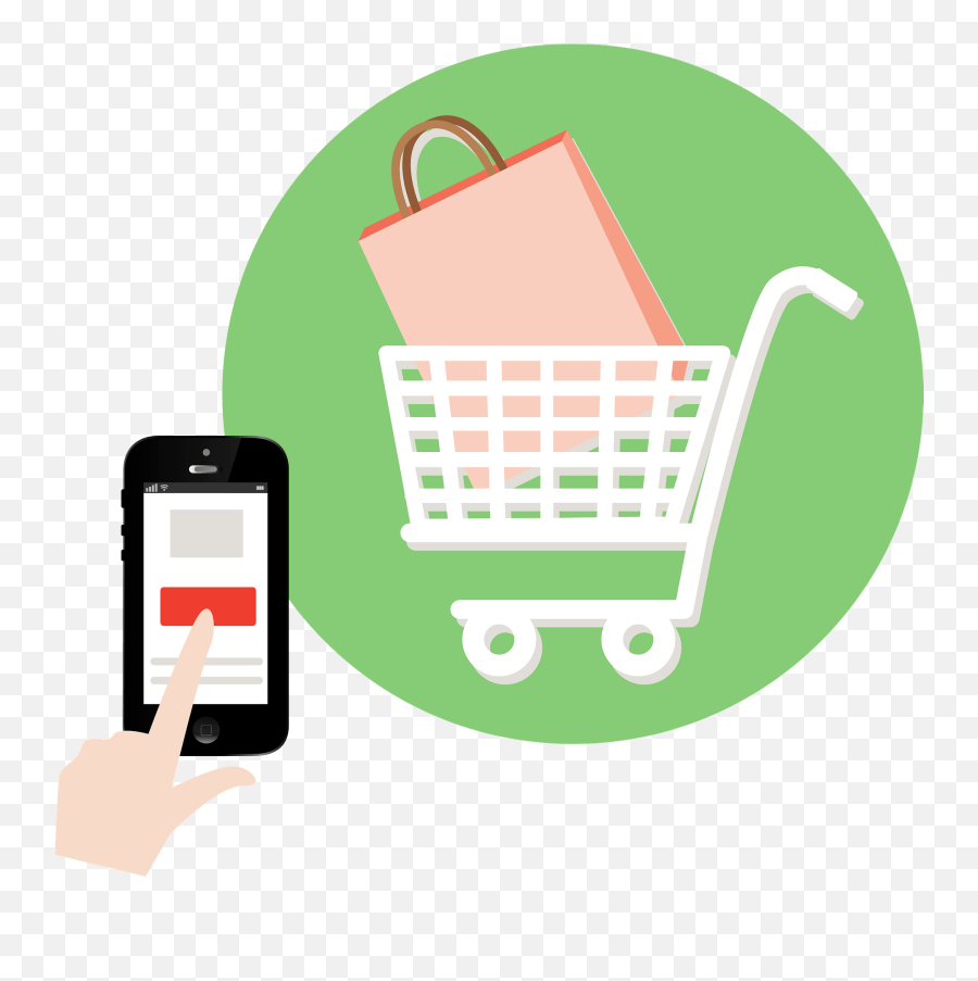 Online Shopping By Using A Smartphone Clipart Free Download - Online Shop Clipart Png,Online Shopping Png