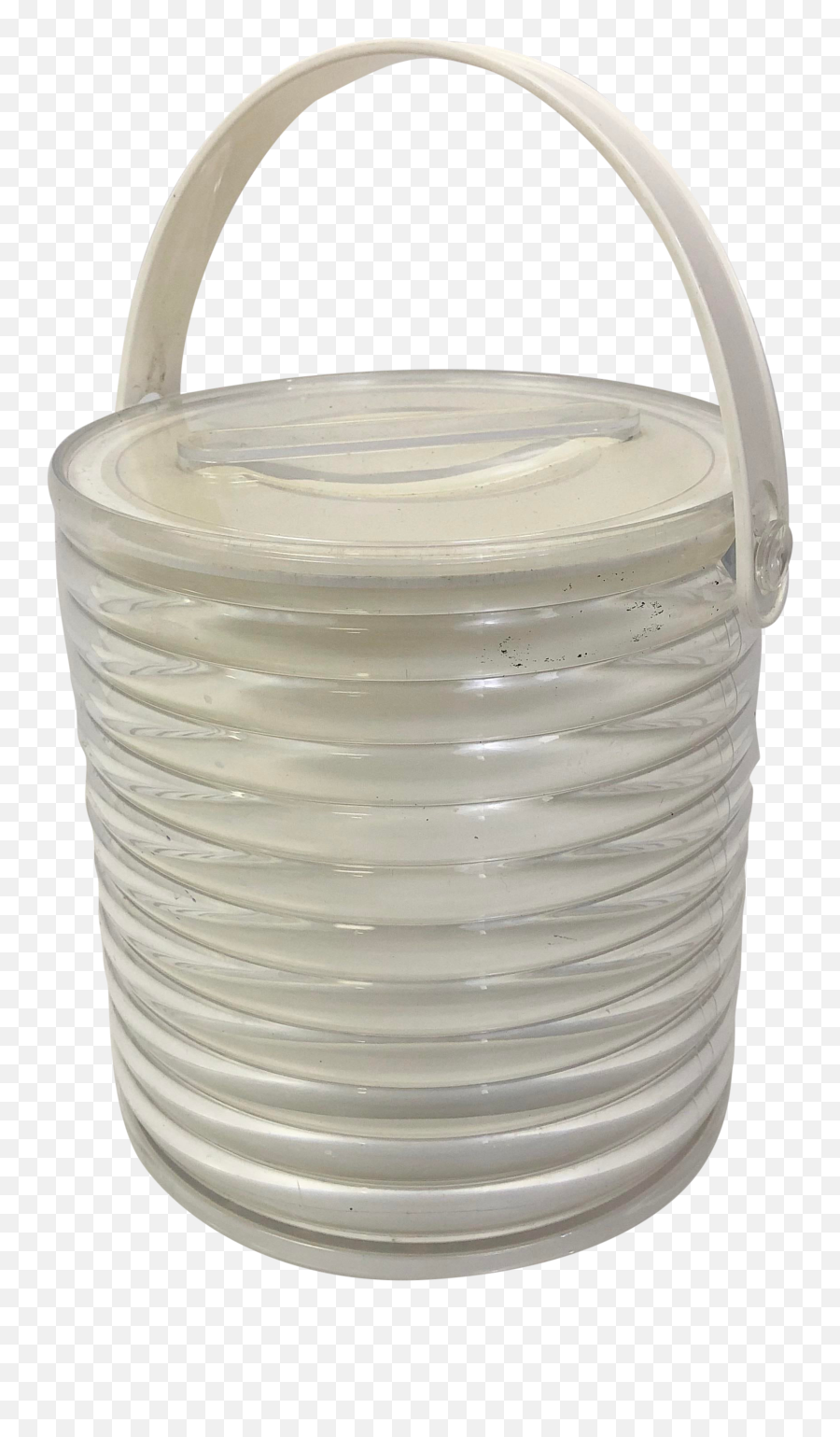 Vintage Lucite White Ice Bucket - Lid Png,Ice Transparent