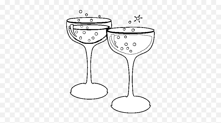 Download Champagne Glasses Coloring Page - Dibujo De Copa De Wine Glass Png,Champagne Glasses Png