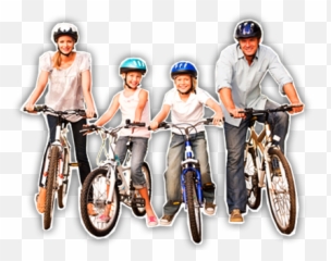 Beware The Bikes - Family On Bikes Png,People Biking Png
