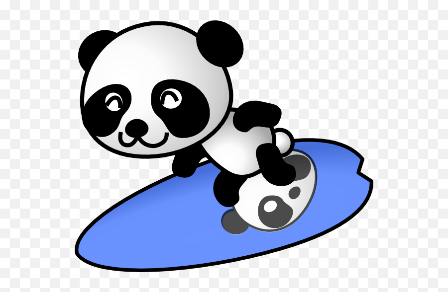 Gambar Kartun Panda - Clipartsco Surfing Panda Png,Gambar Icon Lucu