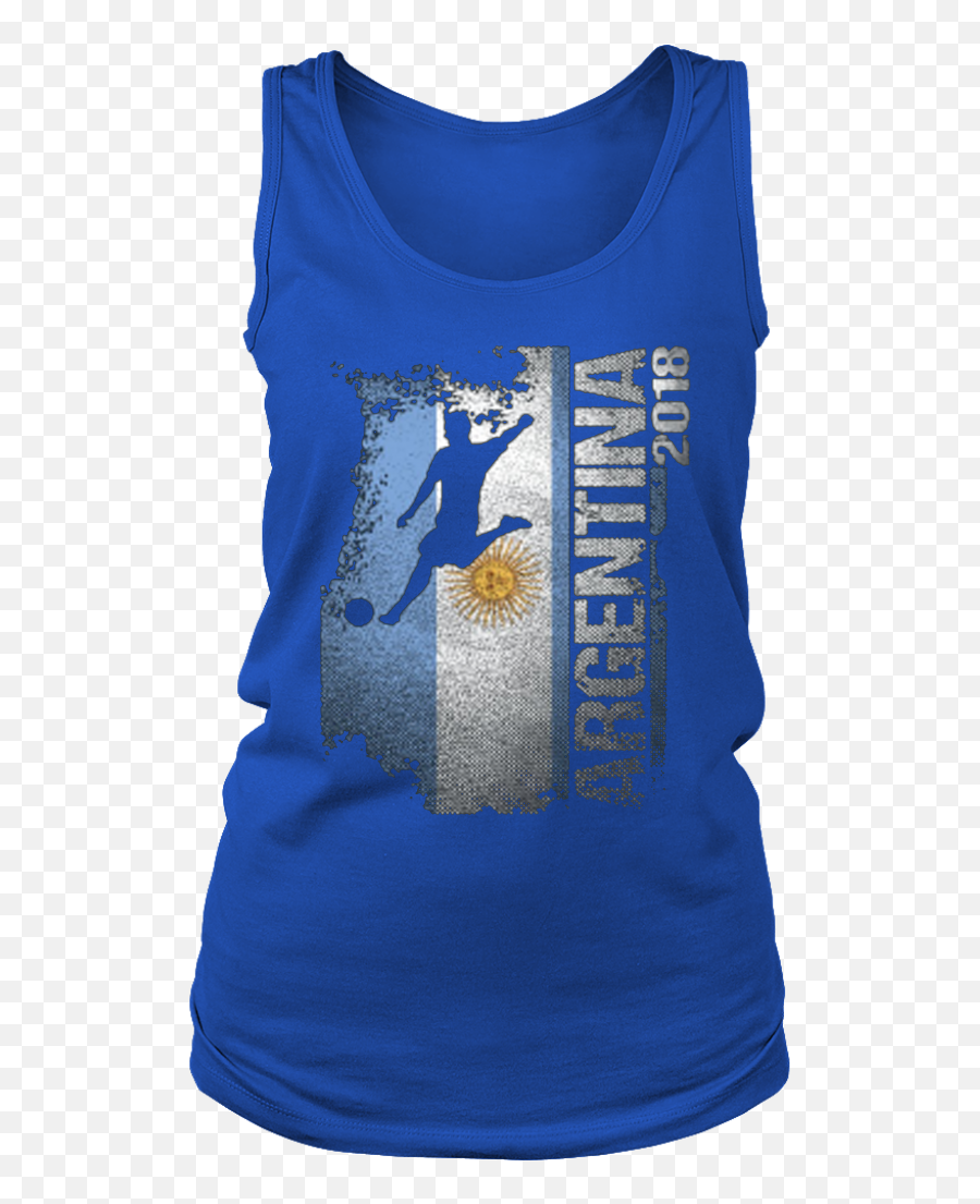 Download Hd Argentina Flag 2018 Football Cup T - Shirt Active Tank Png,Argentina Flag Png