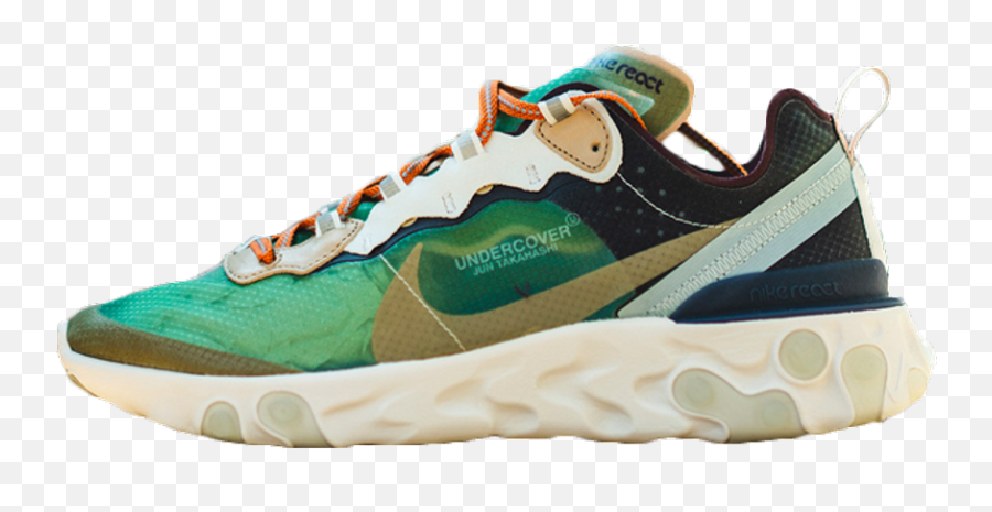 Undercover X Nike React Element 87 Green Black - Lace Up Png,Nike Sb Reflective Icon Hood