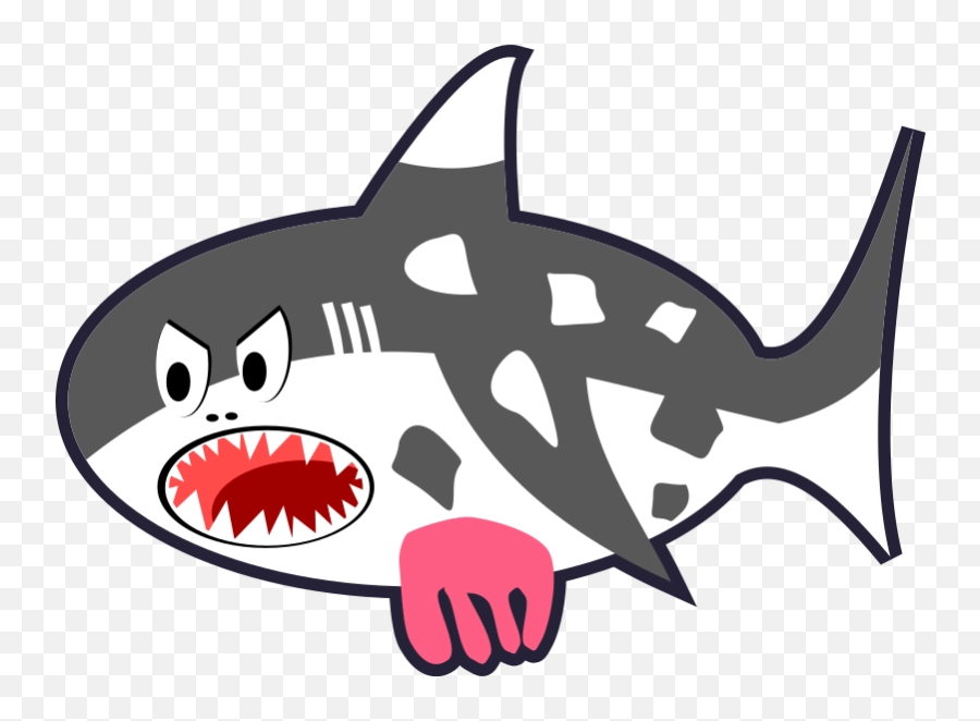 Download Free Png Black White U0026 Red Cartoon Shark Cow - Shark Cow,Shark Clipart Transparent Background
