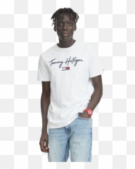 Tommy Hilfiger Menu0027s Morgan White Tee - Shirt Writing png