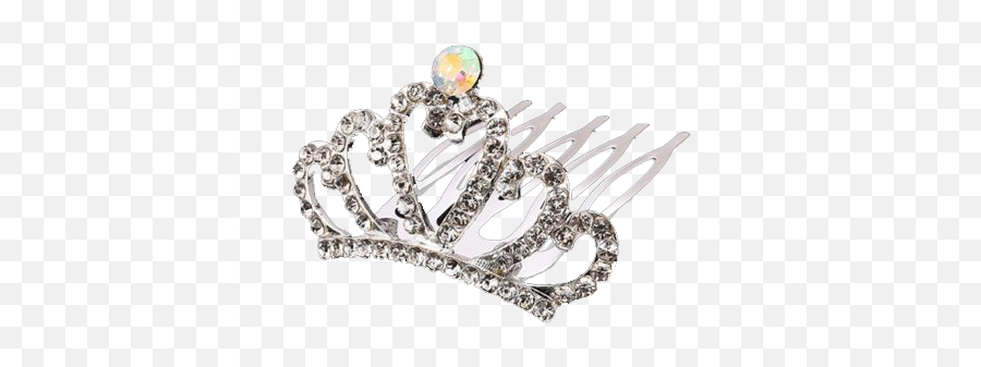 Girls Rhinestone Crown Hairpin - Tiara Png,Silver Crown Png