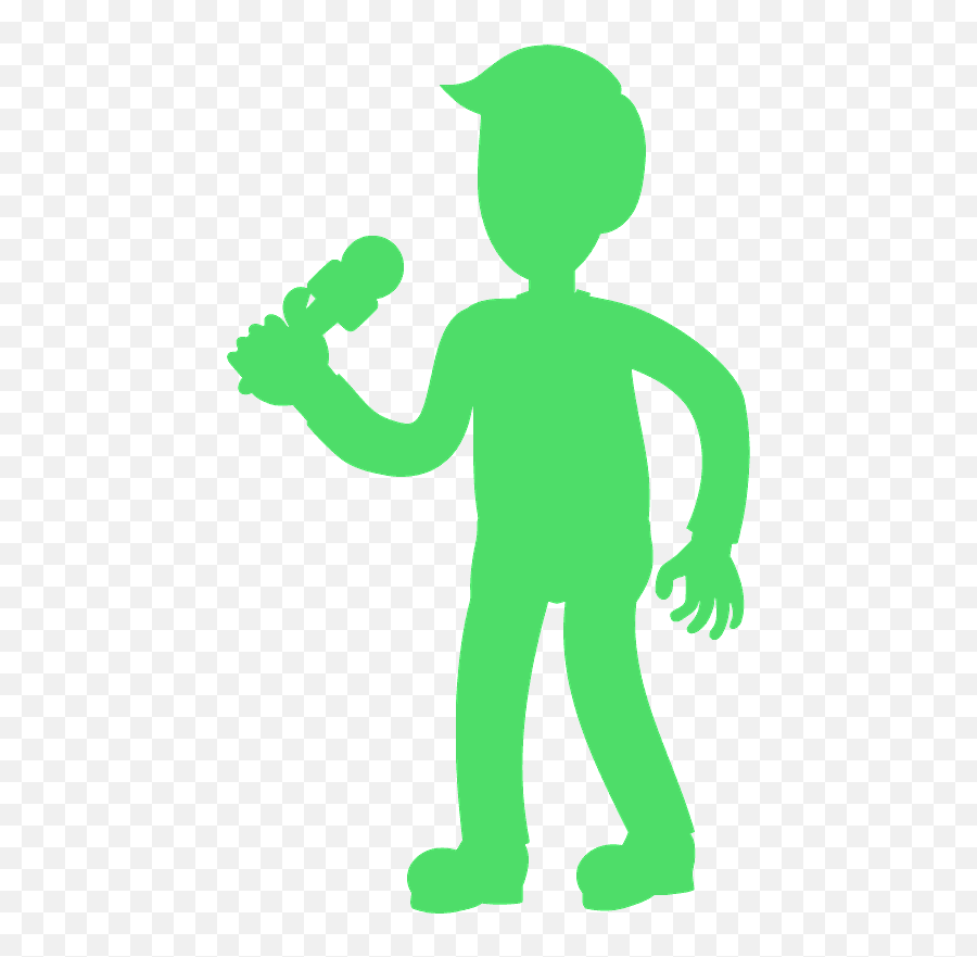 Man Speaking In A Microphone Silhouette - Clip Art Png,Microphone Silhouette Png