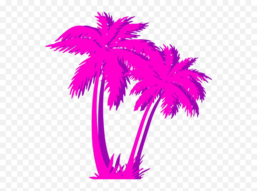 Aesthetic Vaporwave Pink Palm Tree Greeting Card - Neon Palm Tree Png,Palm Trees Transparent