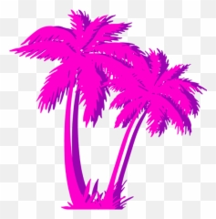 Aesthetic Vaporwave Pink Palm Tree Greeting Card - Neon Png