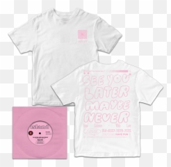 See You Later Maybe Never 7 White Tee - Easy Life Music Pattern Png,White Tee Png