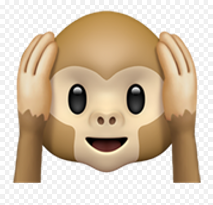 Download Monkey Whatsapp Emoji Ios Whatsappemoji Iosemoji - Monkey Covering Ears Emoji Png,Emojis Png Download