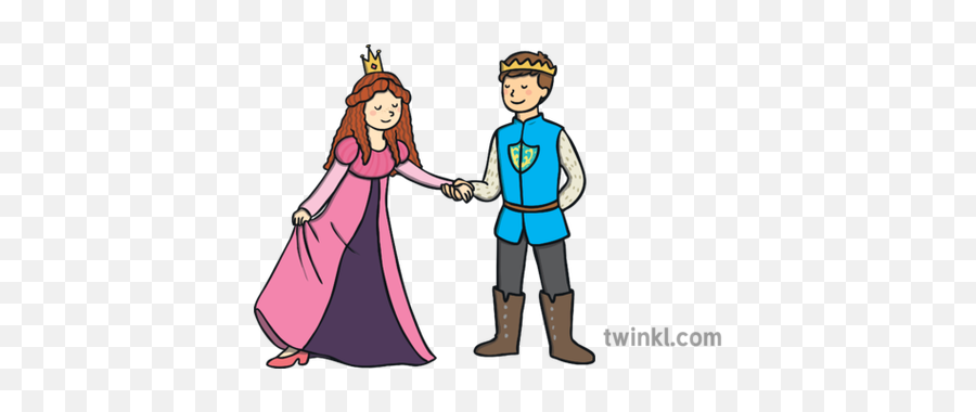 Prince And Princess Holding Hands Illustration - Twinkl Holding Hands Png,Holding Hands Png