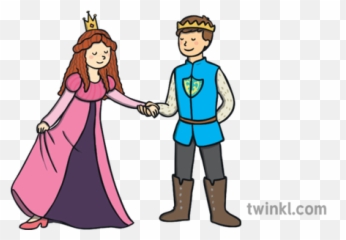 Prince And Princess Holding Hands Illustration - Twinkl png