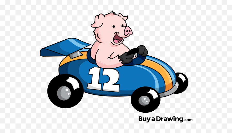 Pig Clipart Race - Pig In A Race Car Png Download Full Pig In Race Car,Race Car Png