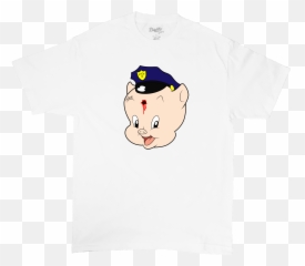Porky Pig Tee White - Funny Raccoon T Shirts Png,Porky Pig Png