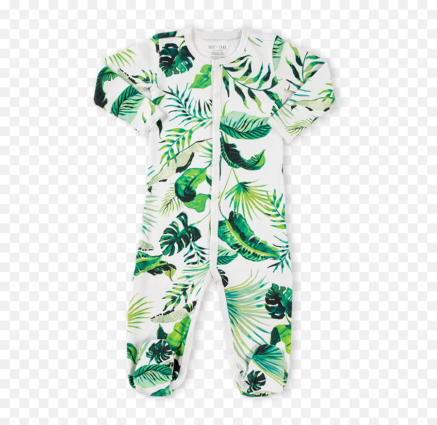 Hart Land Babytoddler Pima Cotton Footed Bodysuit Pj - Banana Leaves Tropical Christmas Pajamas Png,Banana Leaves Png