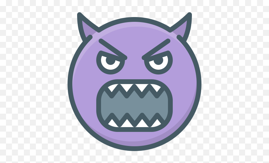 Angry Demon Devil Emoji Evil Face - Cartoon Png,Demon Face Png