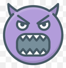 Angry Demon Devil Emoji Evil Face - Cartoon Png,Demon Face Png