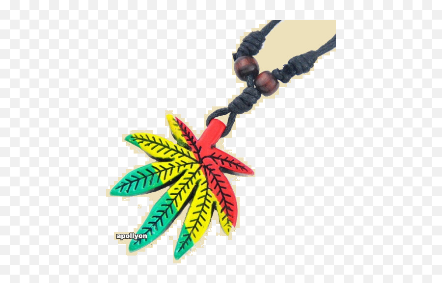 Necklace Rasta Cannabis Leaf - Pendant Png,Marijuana Leaf Transparent