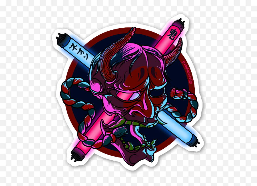 Neon Oni - Adobe Illustrator Character Neon Png,Oni Png